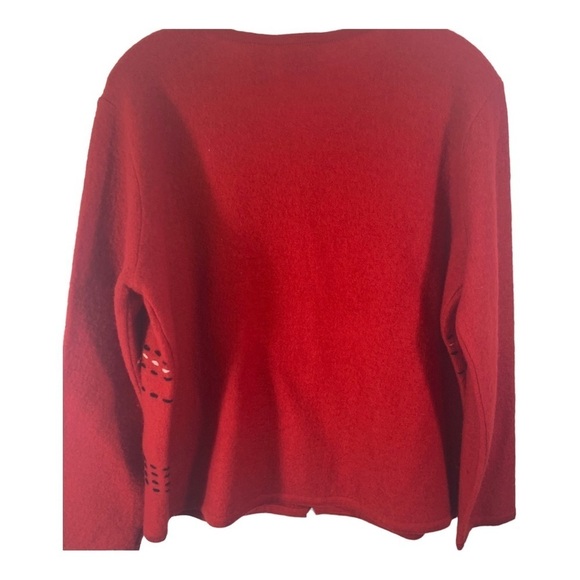 Villager Sport Women's Vintage Red Wool Button Down Cardigan Sweater Size L - Picture 2 of 10
